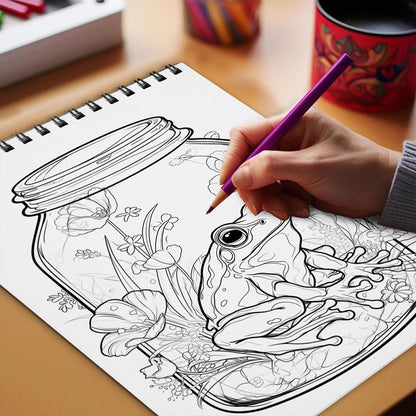 Netecom Life Inside A Bottle Coloring Book Spiral Bound for Adults