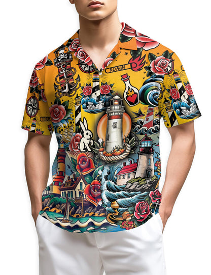Netecom Lighthouse Hawaiian Shirt for Men