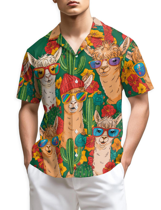 Netecom Llamazing Hawaiian Shirt for Men