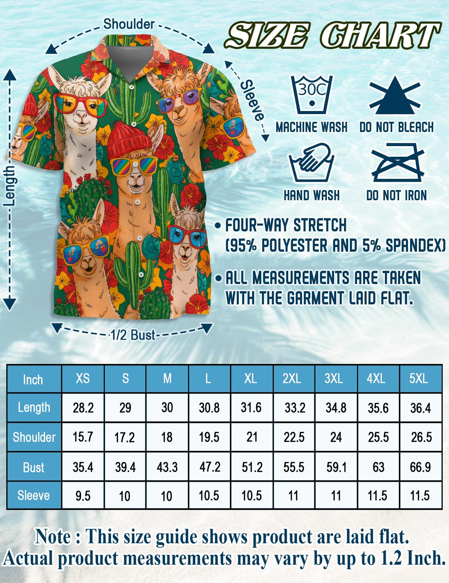Netecom Llamazing Hawaiian Shirt for Men, Tropical Style, Button Down Summer Beach Short Sleeve, S-5XL