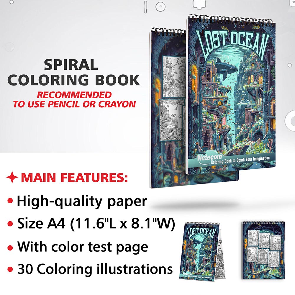 Netecom Lost Ocean Coloring Sheets for Adults