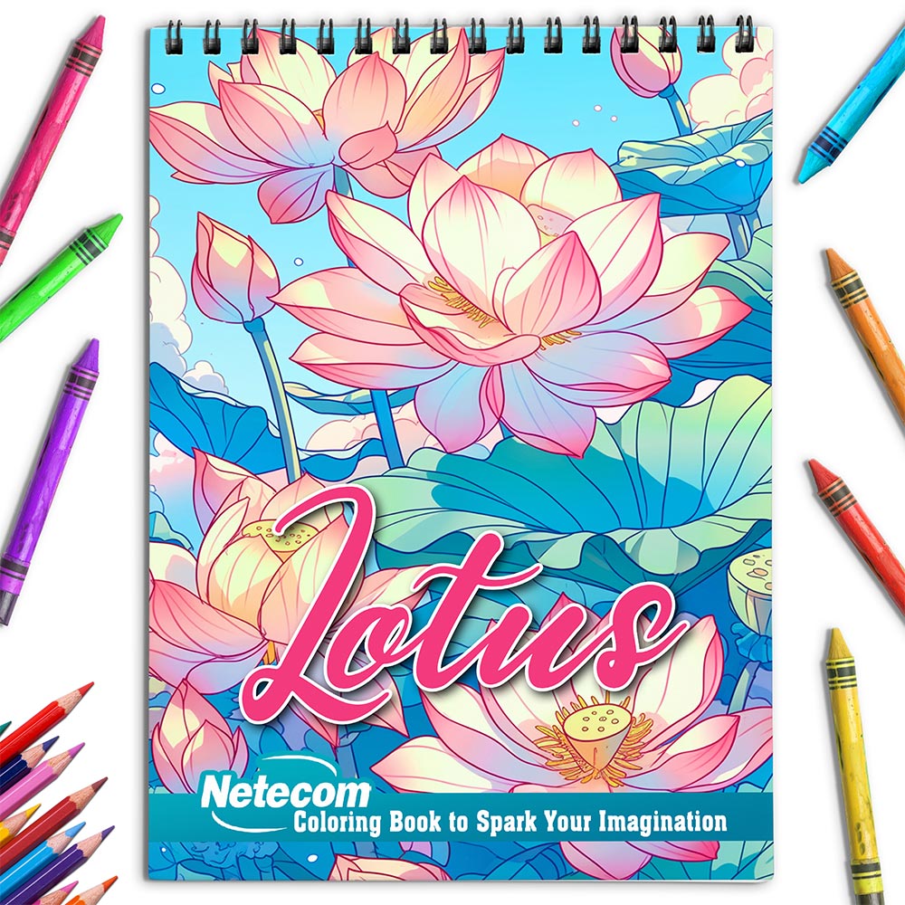 Netecom Lotus Coloring Book for Adults
