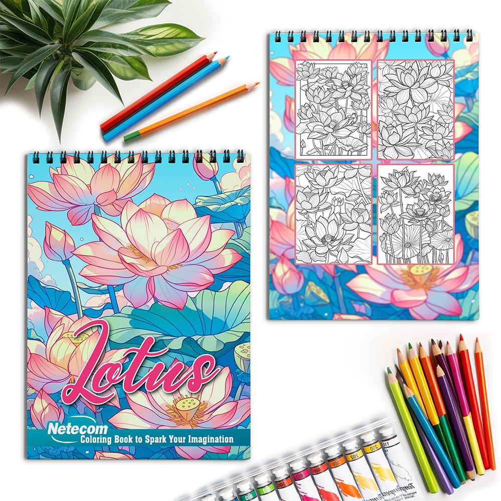 Netecom Lotus Spiral Coloring Book for Adults