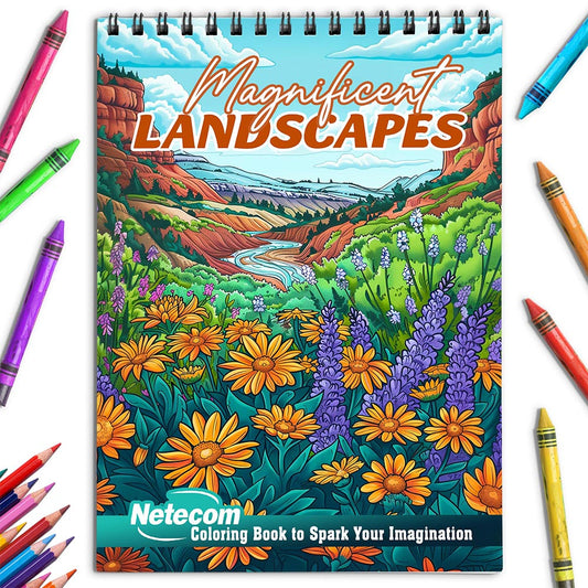 Netecom Magnificent Landscapes Coloring Book for Adults
