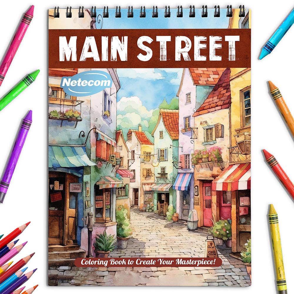 Netecom Main Street Coloring Book for Adults
