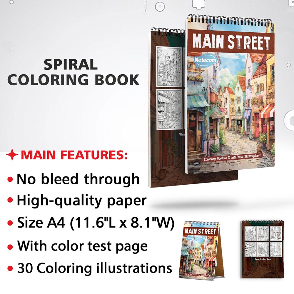 Netecom Main Street Coloring Sheets for Adults