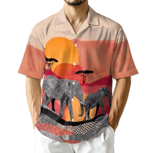 Netecom Mandala Elephants Hawaiian Shirt for Men