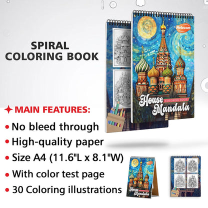 Netecom Mandala House Coloring Sheets for Adults