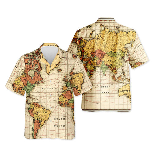 Netecom Map Of The World Hawaiian Shirt for Men
