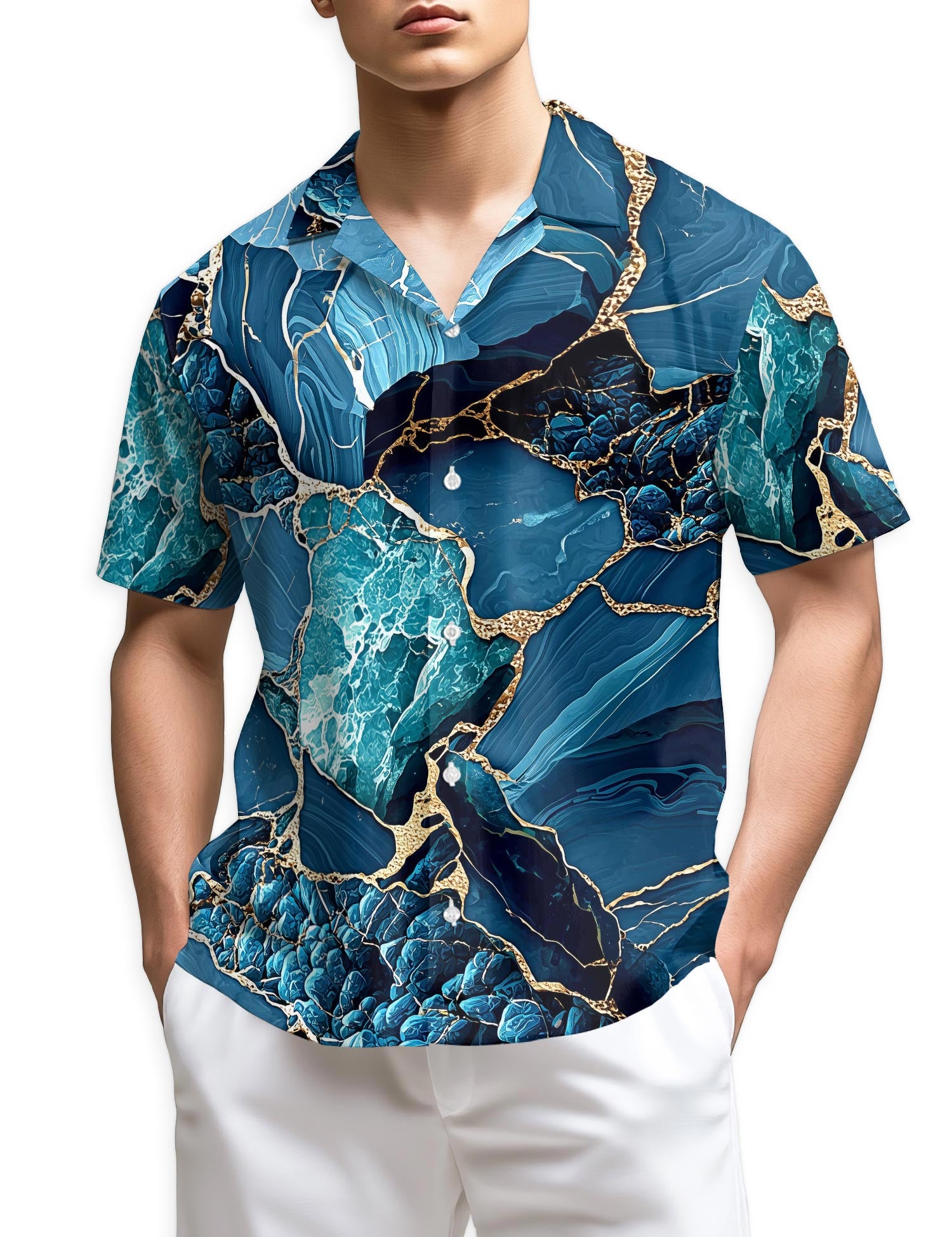 Netecom Marble Hawaiian Shirt for Men