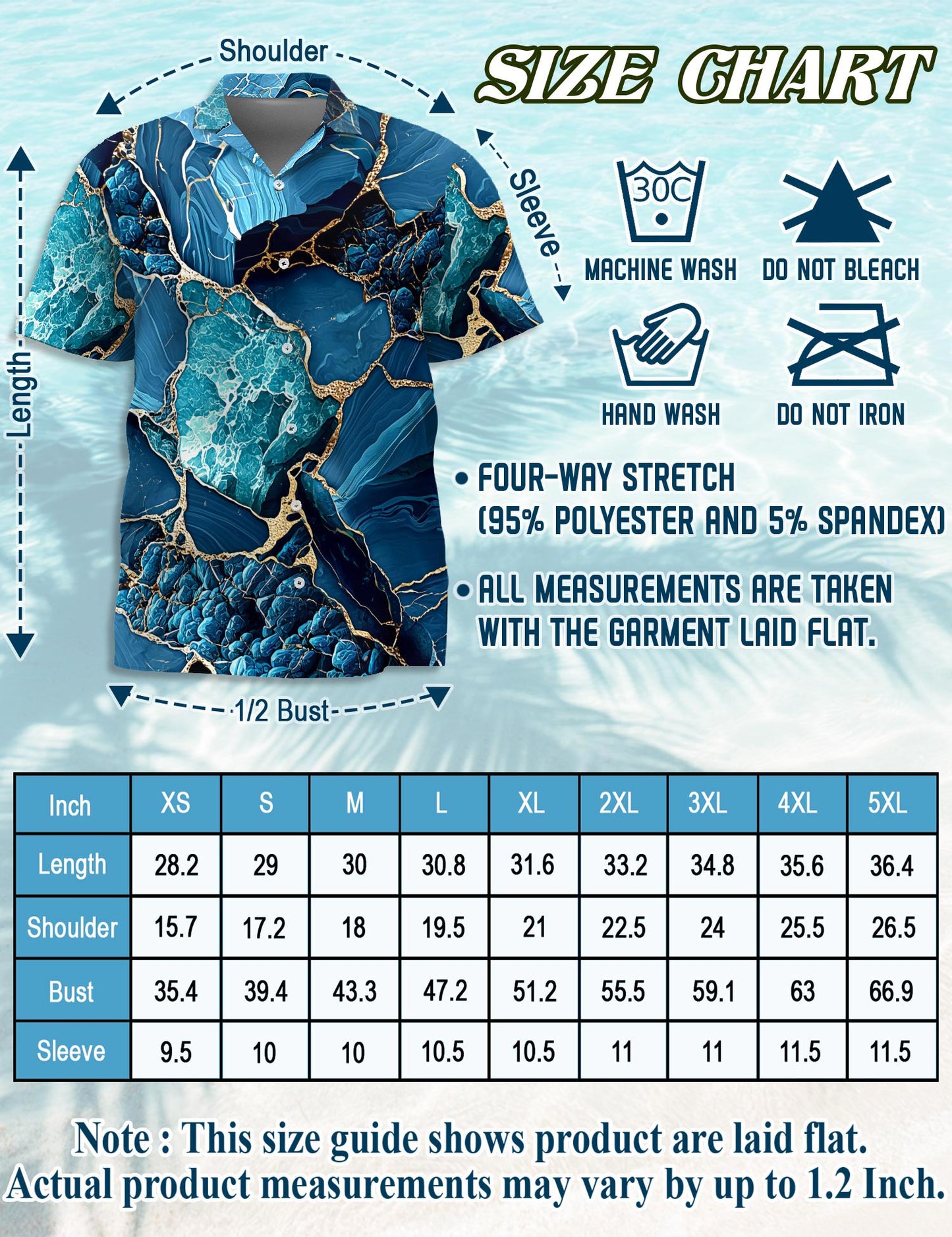 Netecom Marble Hawaiian Shirt for Men, Retro Style, Button Down Summer Beach Short Sleeve, S-5XL