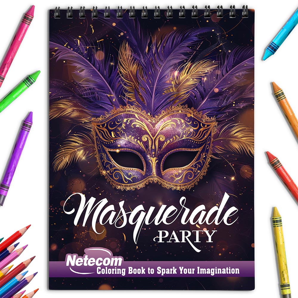 Netecom Masquerade Party Coloring Book for Adults