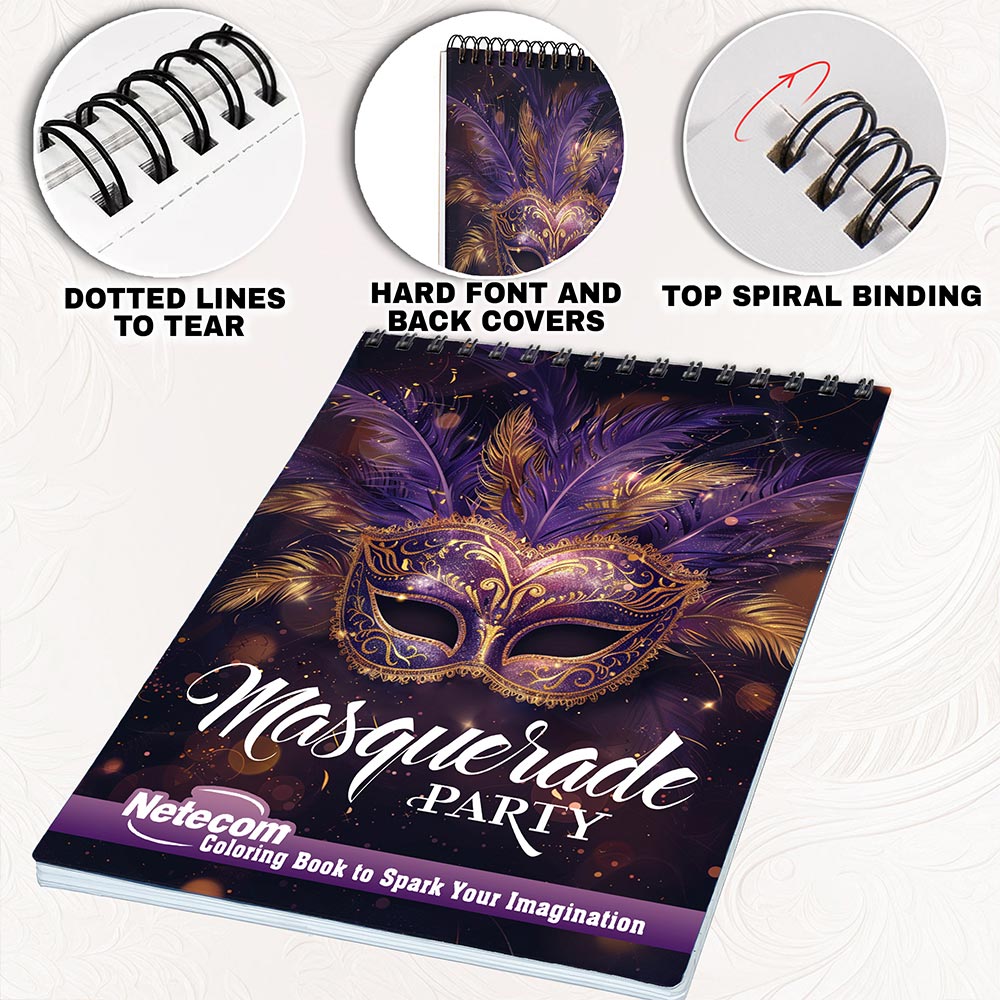 Netecom Masquerade Party Coloring Pages for Adults