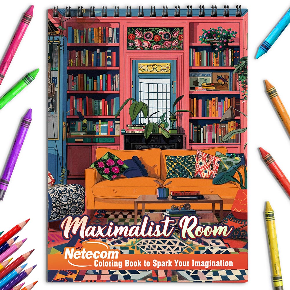 Netecom Maximalist Room Coloring Book for Adults