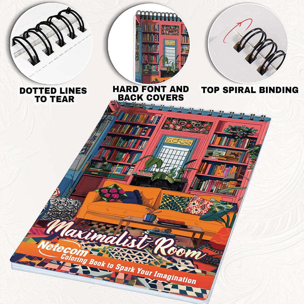 Netecom Maximalist Room Coloring Pages for Adults