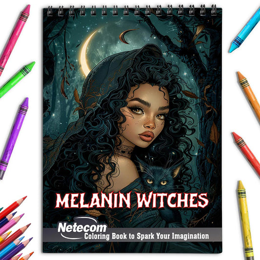 Netecom Melanin Witches Coloring Book for Adults