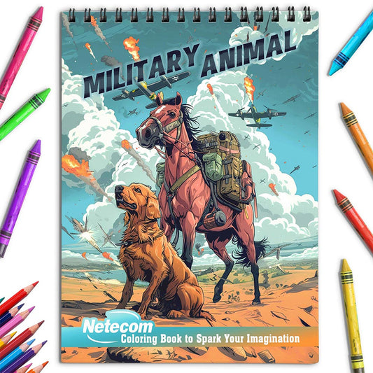 Netecom Military Animal Coloring Book for Adults