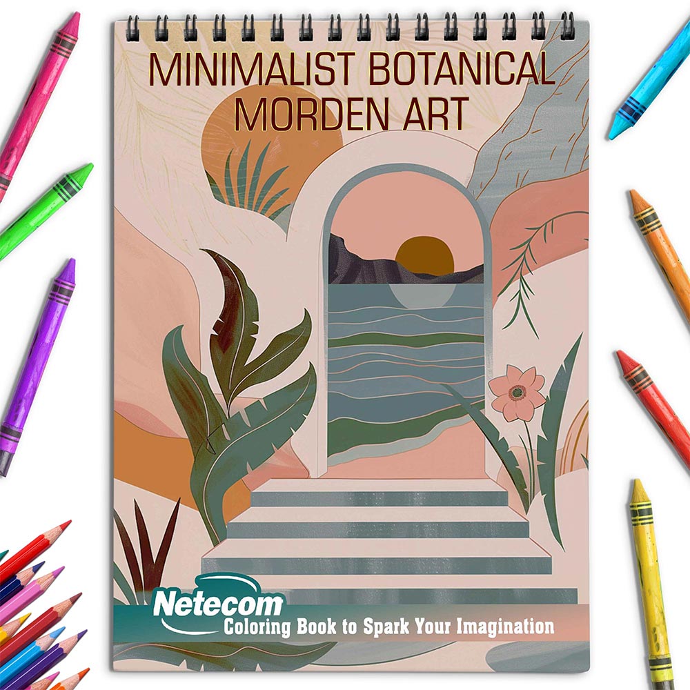 Netecom Minimalist Botanical Morden Art Coloring Book for Adults