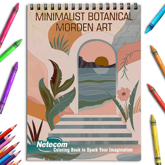 Netecom Minimalist Botanical Morden Art Coloring Book for Adults