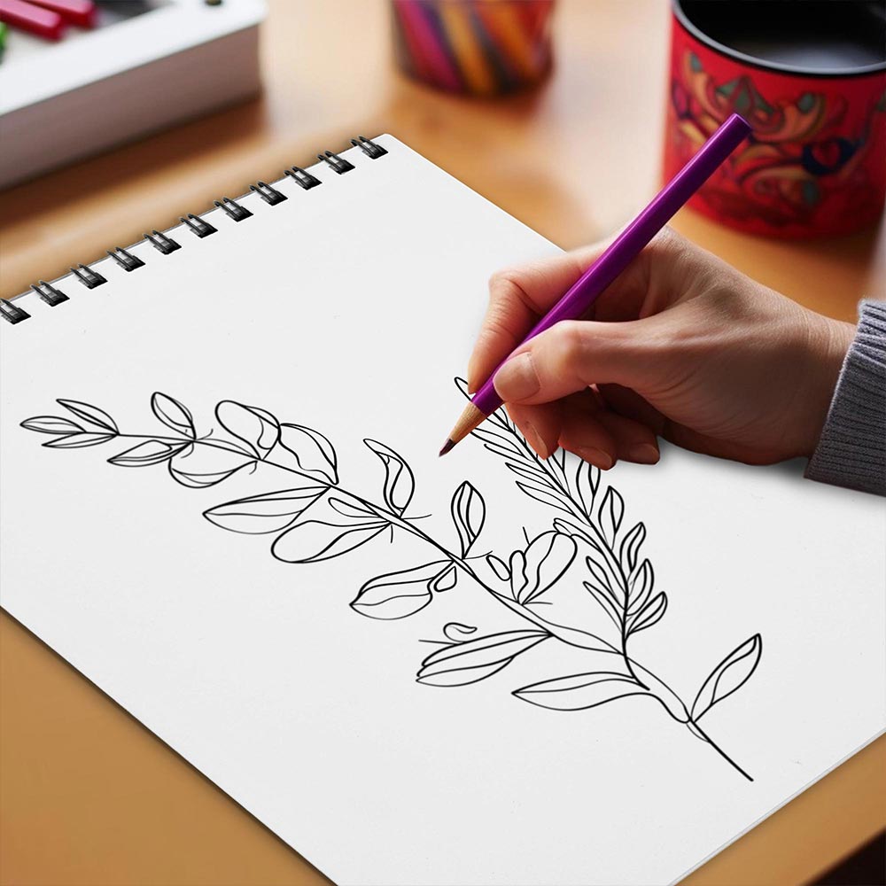 Netecom Minimalist Botanical Morden Art Coloring Book Spiral Bound for Adults