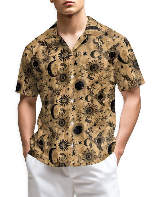 Netecom Moon Pattern Hawaiian Shirt for Men