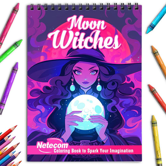 Netecom Moon Witches Coloring Book for Adults