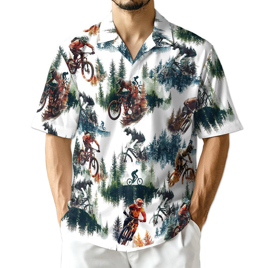 Netecom Mountain Biking Hawaiian Shirt for Men
