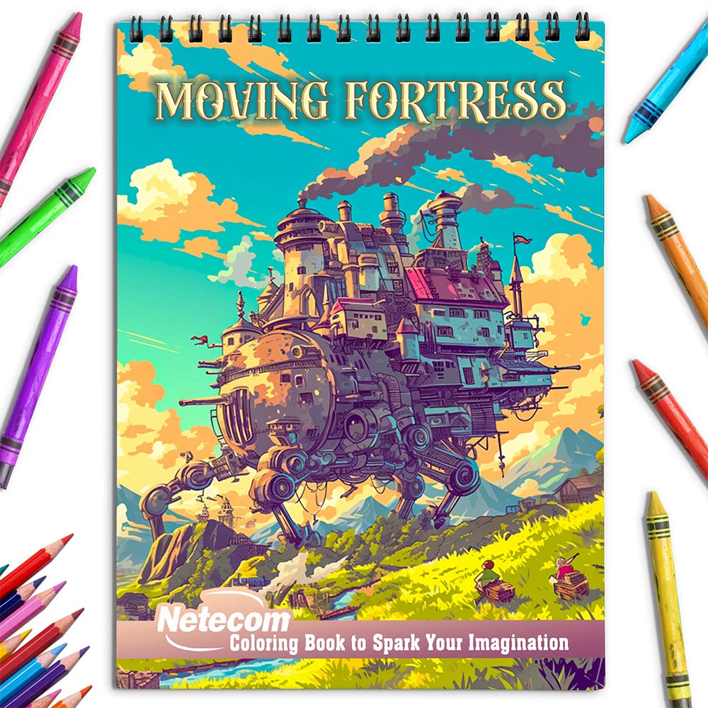 Netecom Moving Fortress Coloring Book for Adults