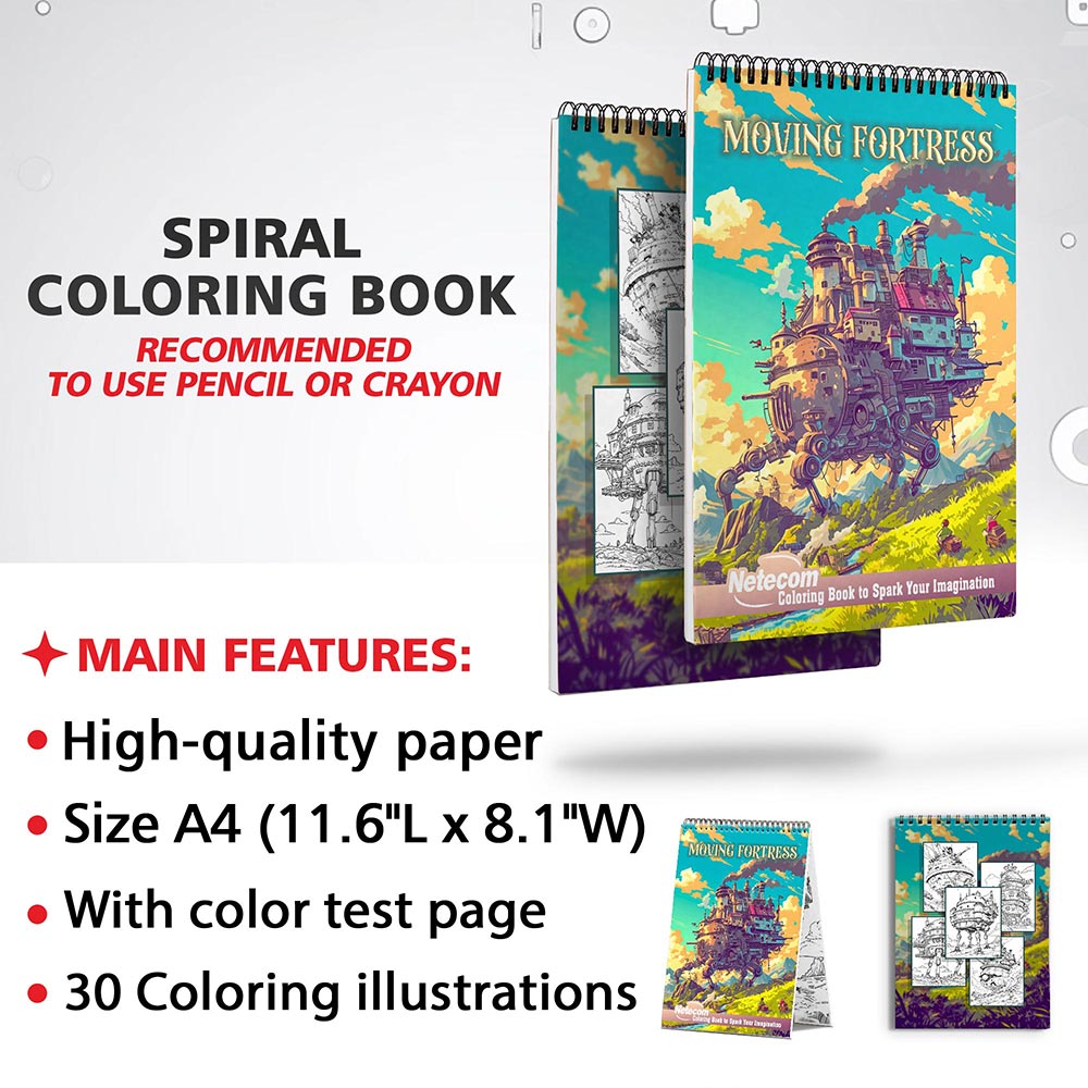Netecom Moving Fortress Coloring Sheets for Adults