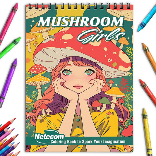 Netecom Mushroom Girls Coloring Book for Adults