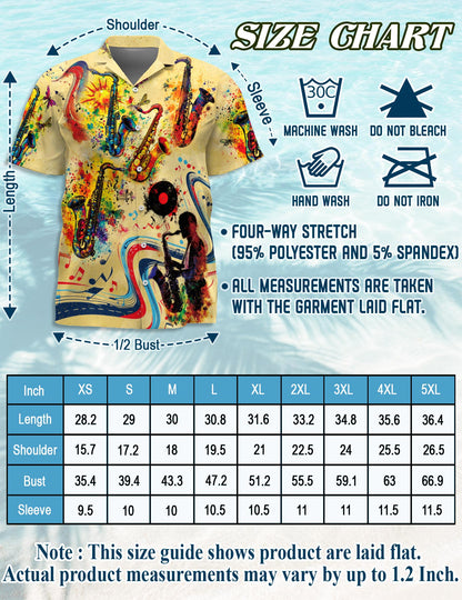 Netecom Music Saxophone Is My Life Hawaiian Shirt for Men, Button Down Summer Beach Short Sleeve, Sizes S-5XL