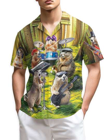 Netecom Musical Groundhog Hawaiian Shirt for Men