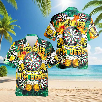 Netecom My Drinking Team Has A Darts Problem Hawaiian Shirt for Men, Funny Button Down Summer Beach Short Sleeve Shirts, S-5XL