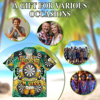 Netecom My Drinking Team Has A Darts Problem Hawaiian Shirt for Men, Funny Button Down Summer Beach Short Sleeve Shirts, S-5XL