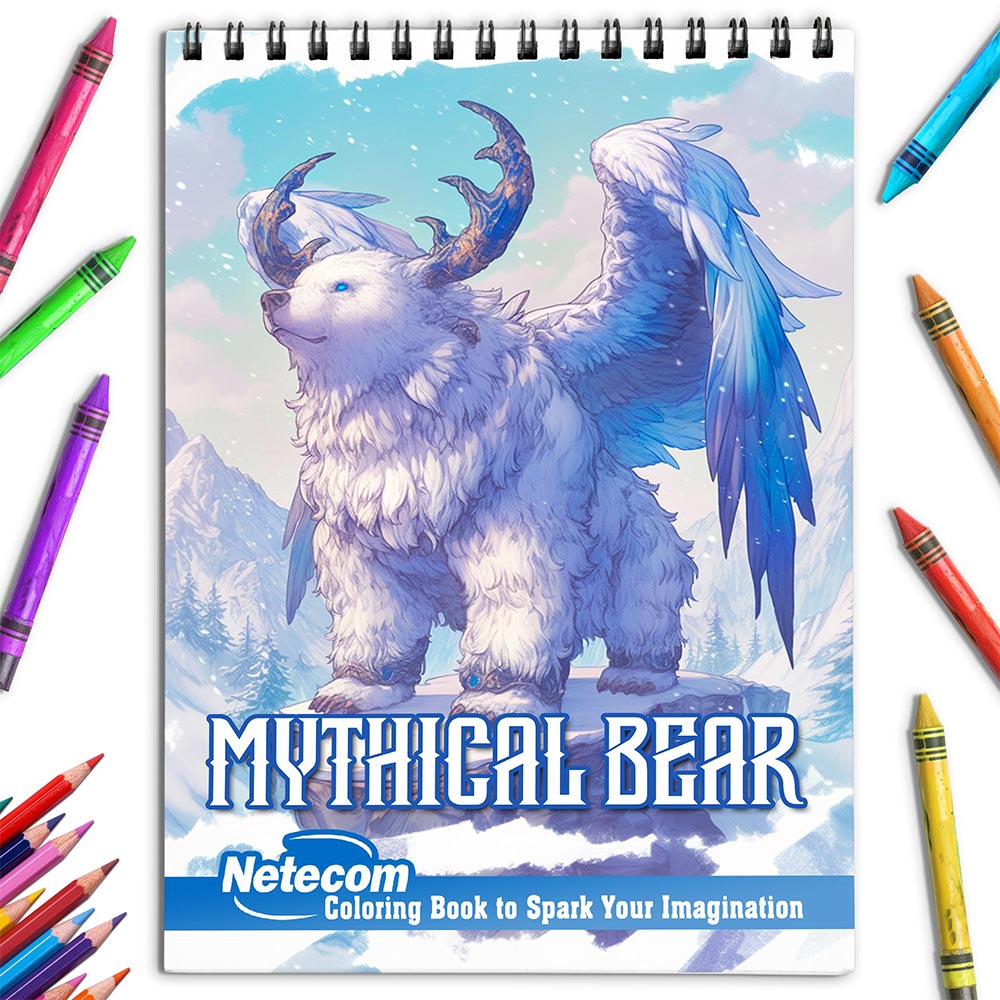 Netecom Mythical Bear Coloring Book for Adults