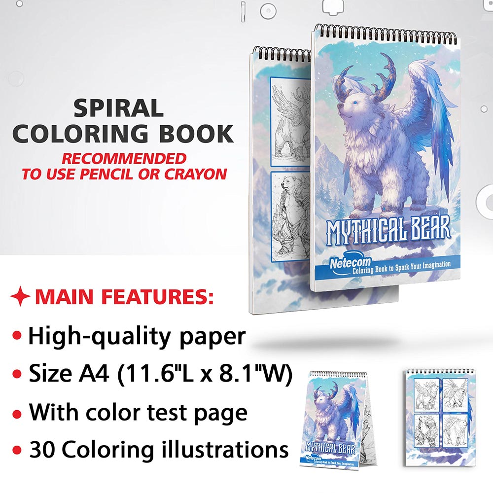 Netecom Mythical Bear Coloring Sheets for Adults