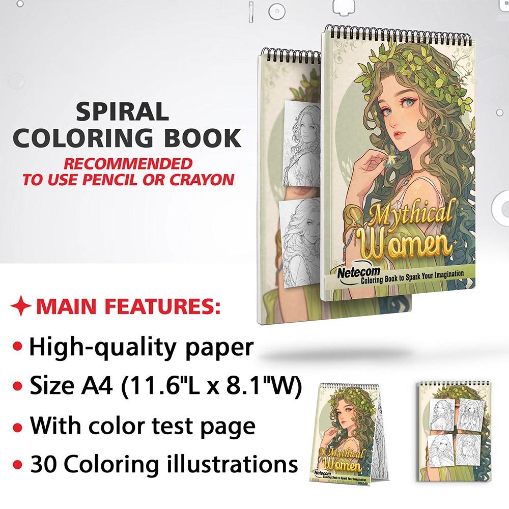 Netecom Mythical Women Coloring Sheets for Adults