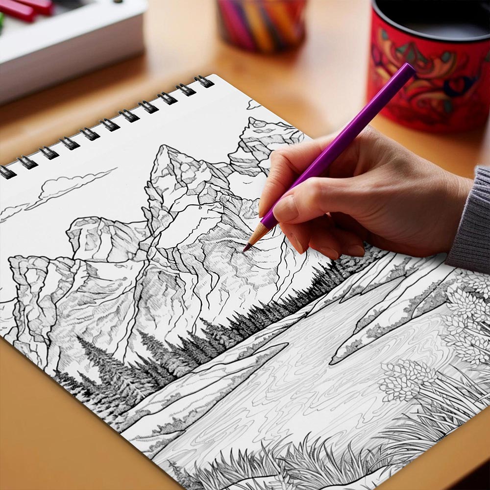 Netecom National Parks Coloring Book Spiral Bound for Adults