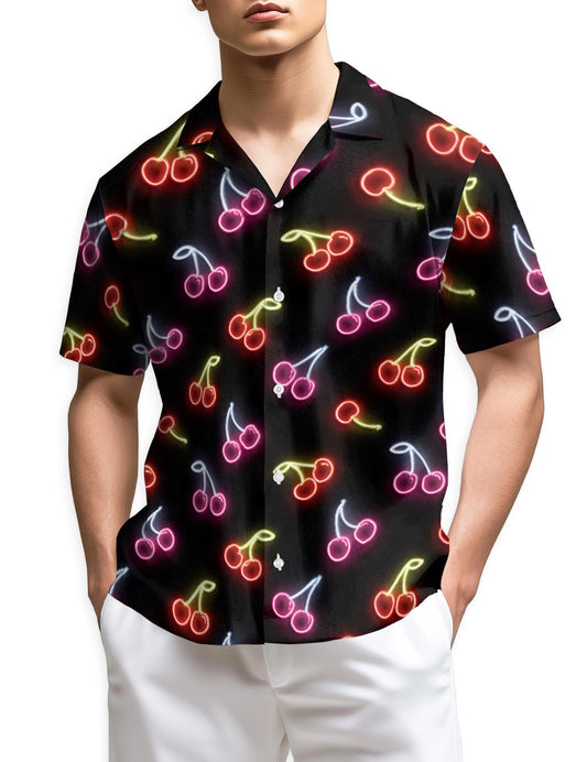 Netecom Neon Cherry Hawaiian Shirt for Men
