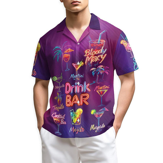 Netecom Neon Cocktail Hawaiian Shirt for Men