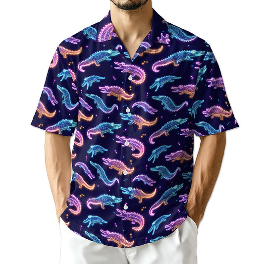 Netecom Crocodile Pattern Hawaiian Shirt for Men