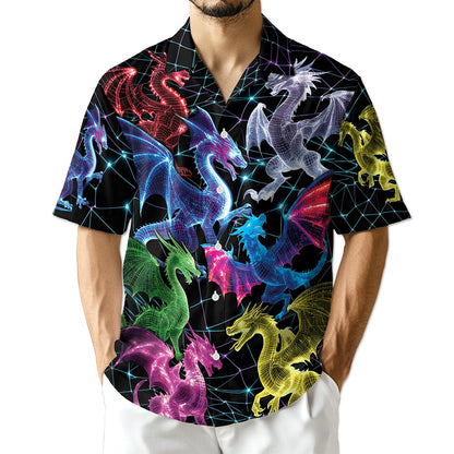 Netecom Neon Dragon Hawaiian Shirt for Men
