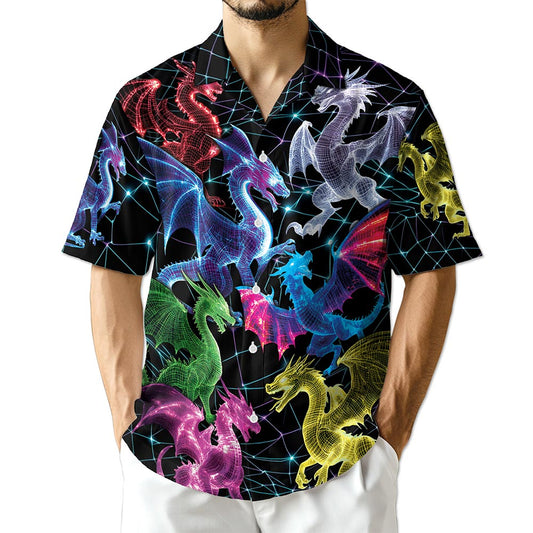 Netecom Neon Dragon Hawaiian Shirt for Men