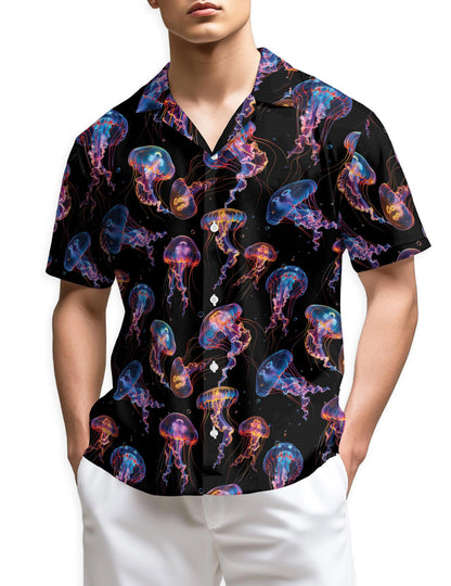 Netecom Neon Jellyfish Hawaiian Shirt for Men