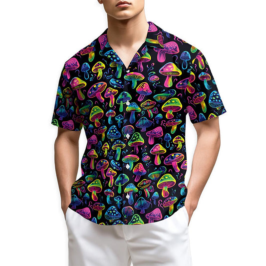 Netecom Neon Mushroom Hawaiian Shirt for Men