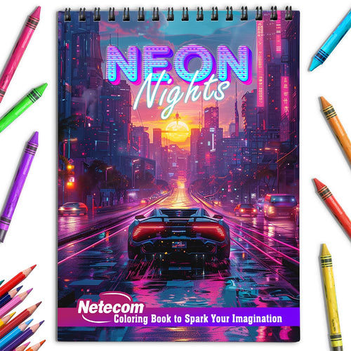 Netecom Neon Night Coloring Book for Adults