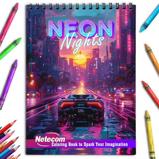 Netecom Neon Night Coloring Book for Adults