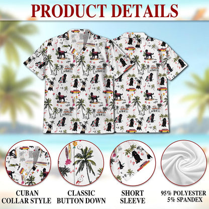 Netecom Newfoundland Beach Hawaiian Shirt for Men, Tropical Style, Button Down Summer Beach Short Sleeve, S-5XL