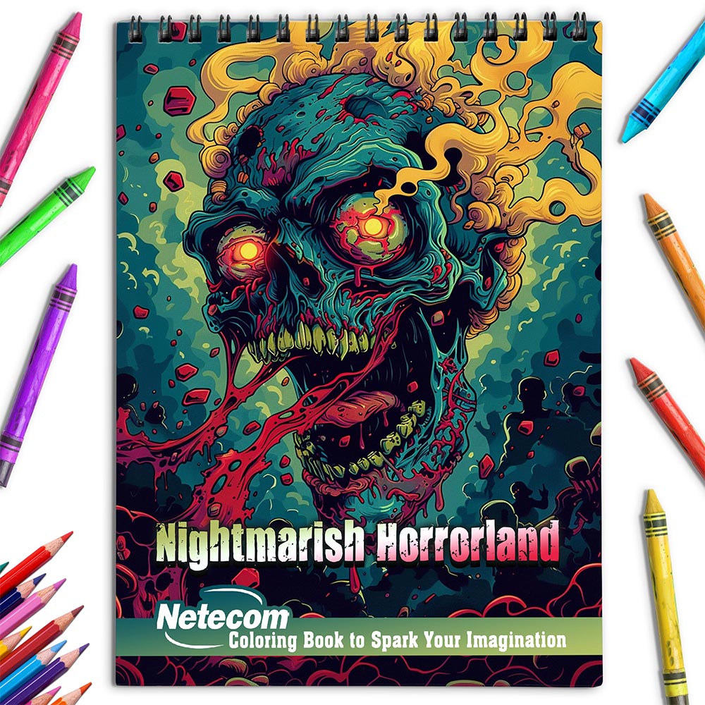 Netecom Nightmarish Horrorland Coloring Book for Adults