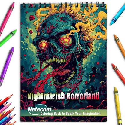 Netecom Nightmarish Horrorland Coloring Book for Adults